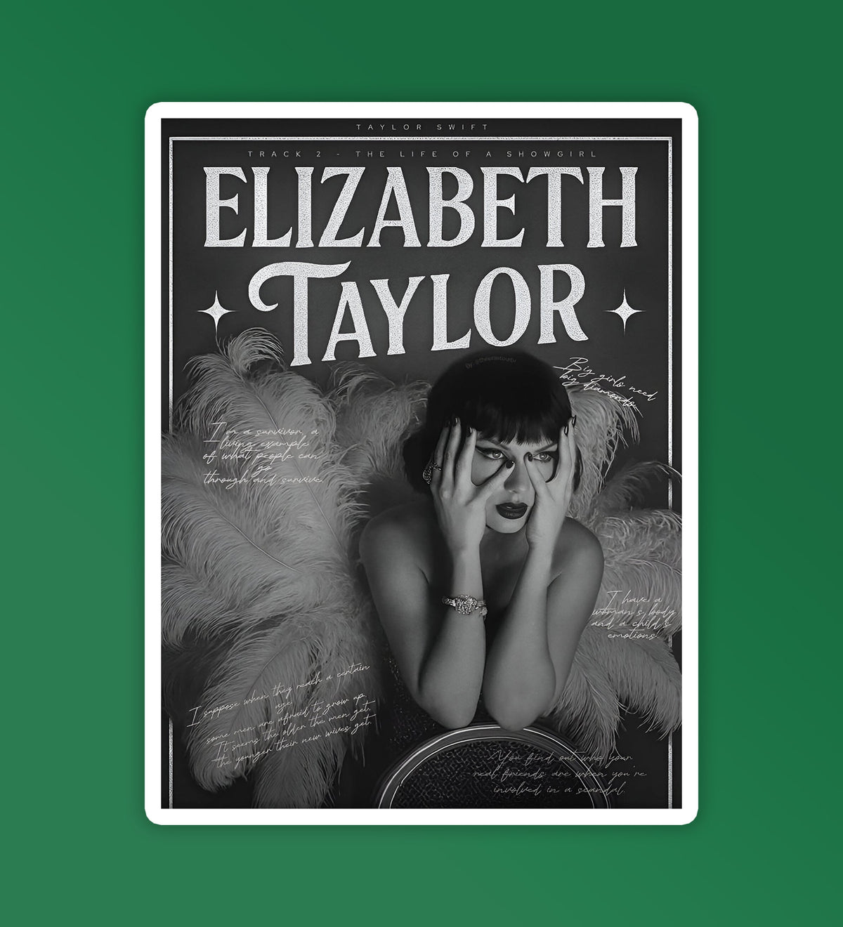 Elizabeth Taylor - Life Of A Showgirl | Taylor Swift Sticker
