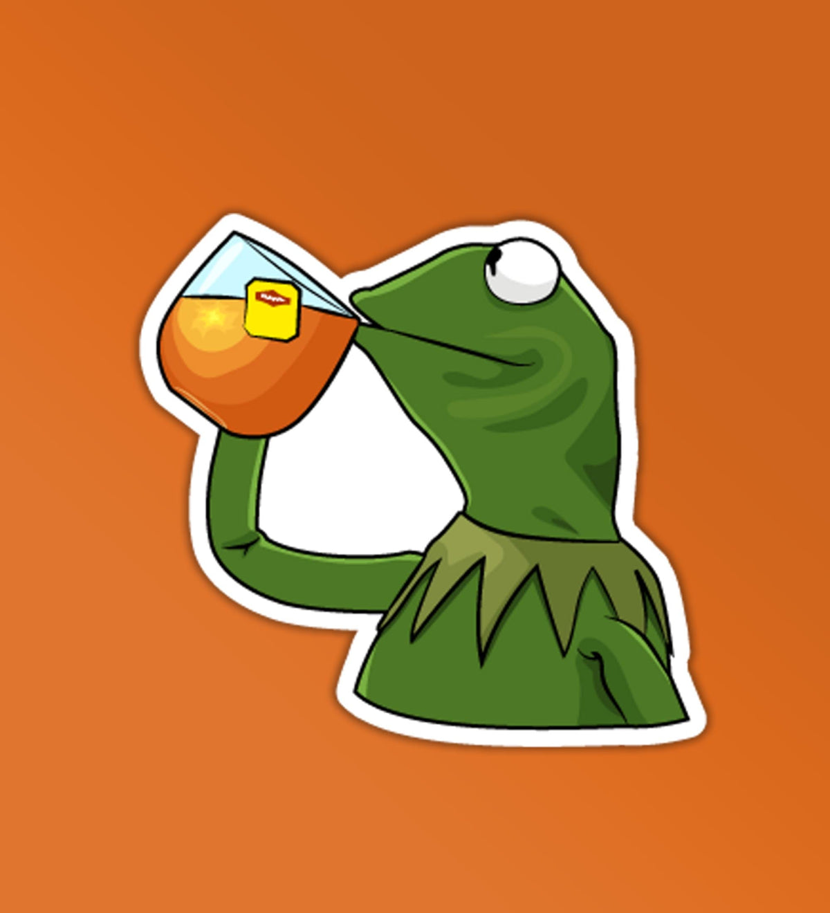 Froggy Drinking Iced Tea Meme - Vinyl Laptop / Mobile Stickers