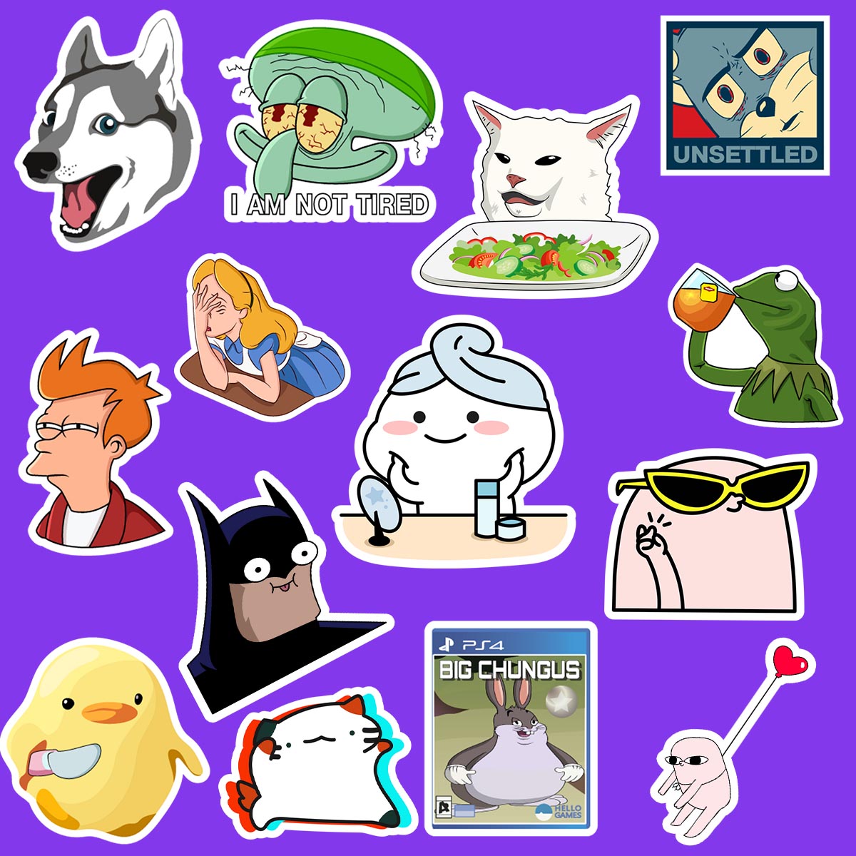 Meme Sticker Pack Of 15 - Set 1