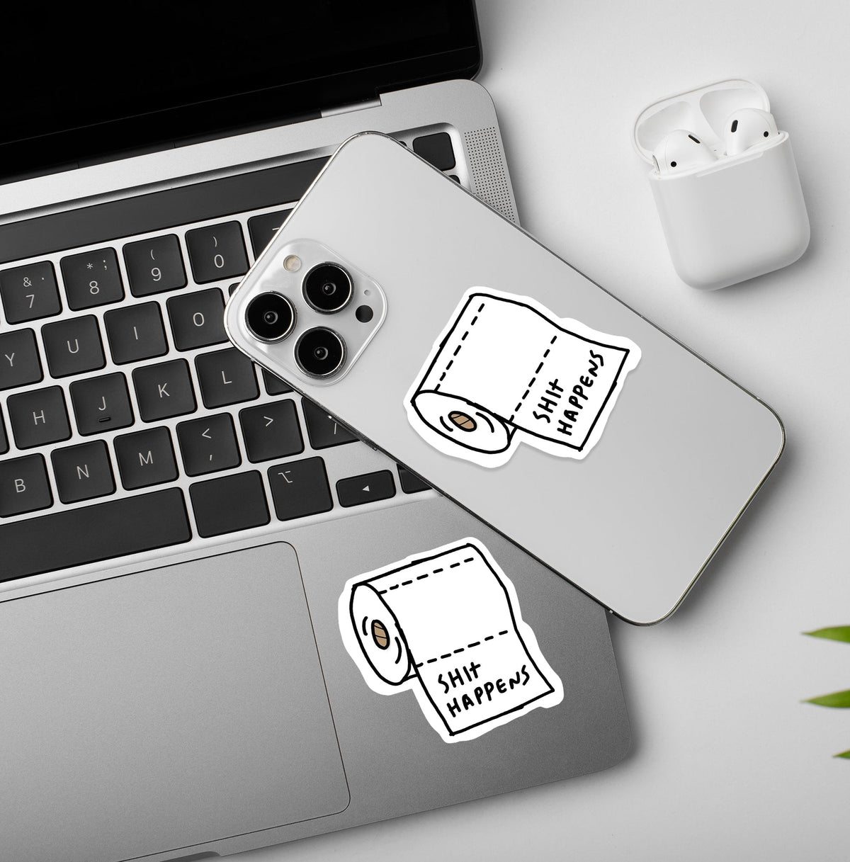 Shit Happens - Vinyl Laptop / Mobile Stickers
