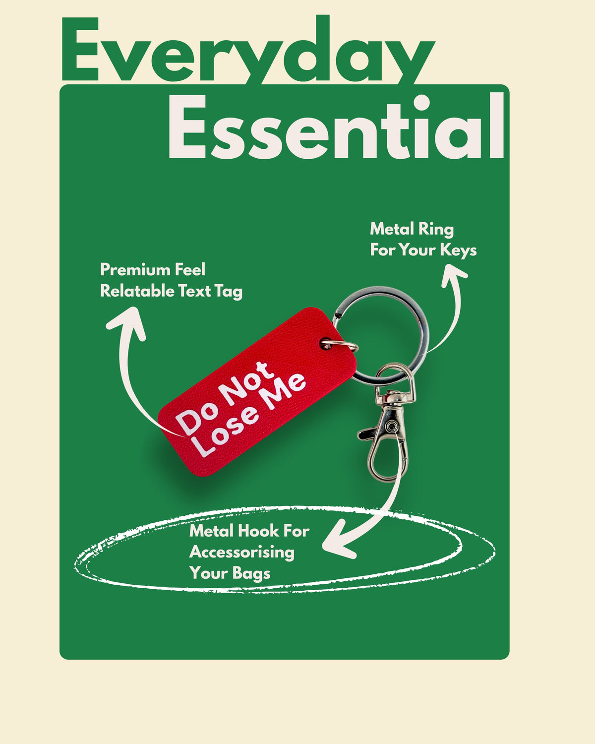 Do Not Lose Me - Minimal Keychain & Bag Charm