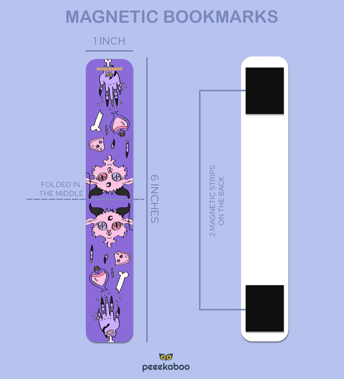 Magnetic Bookmark - Set Of 4 -Halloween