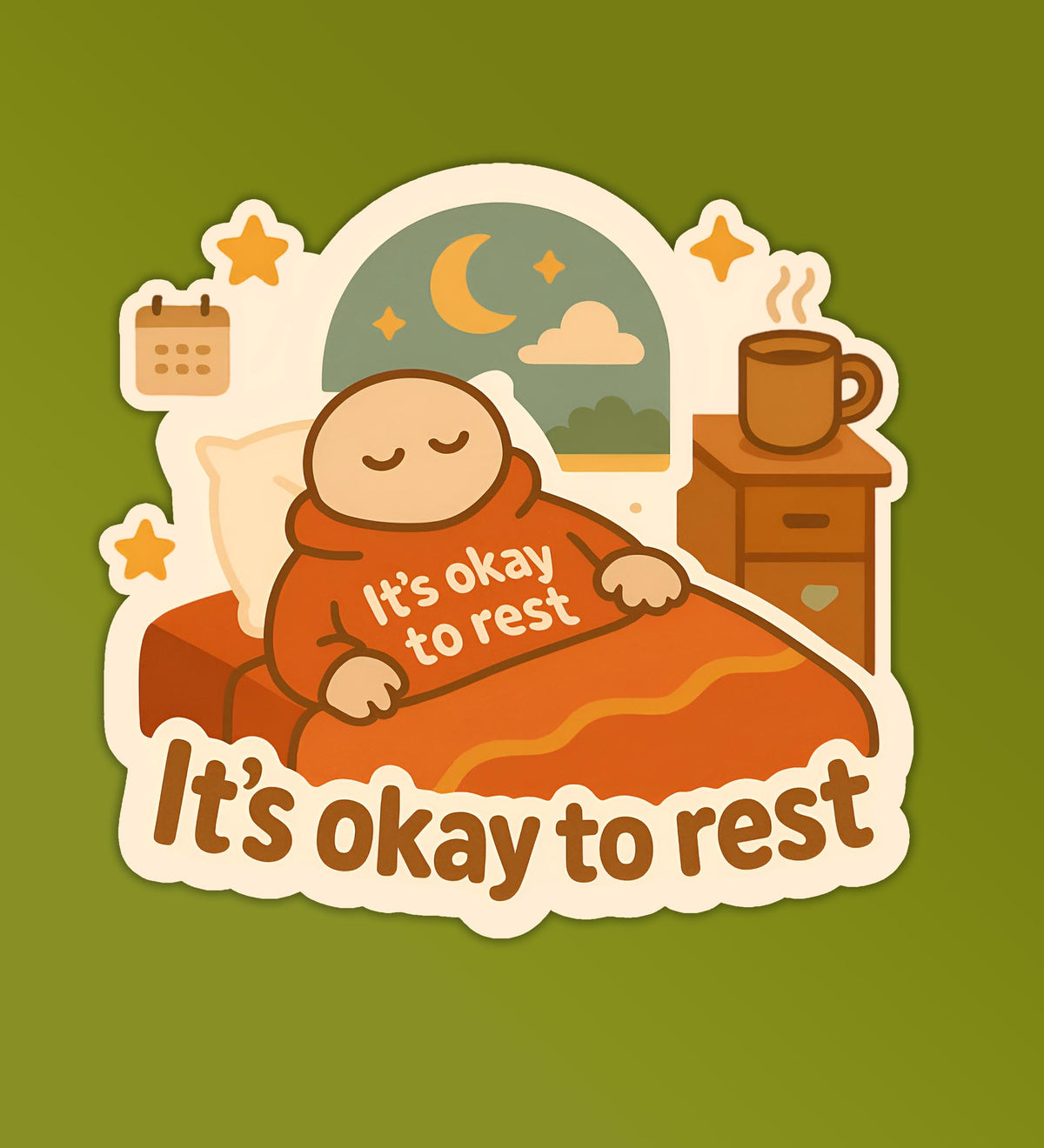 It's Okay To Rest Sticker Pastel