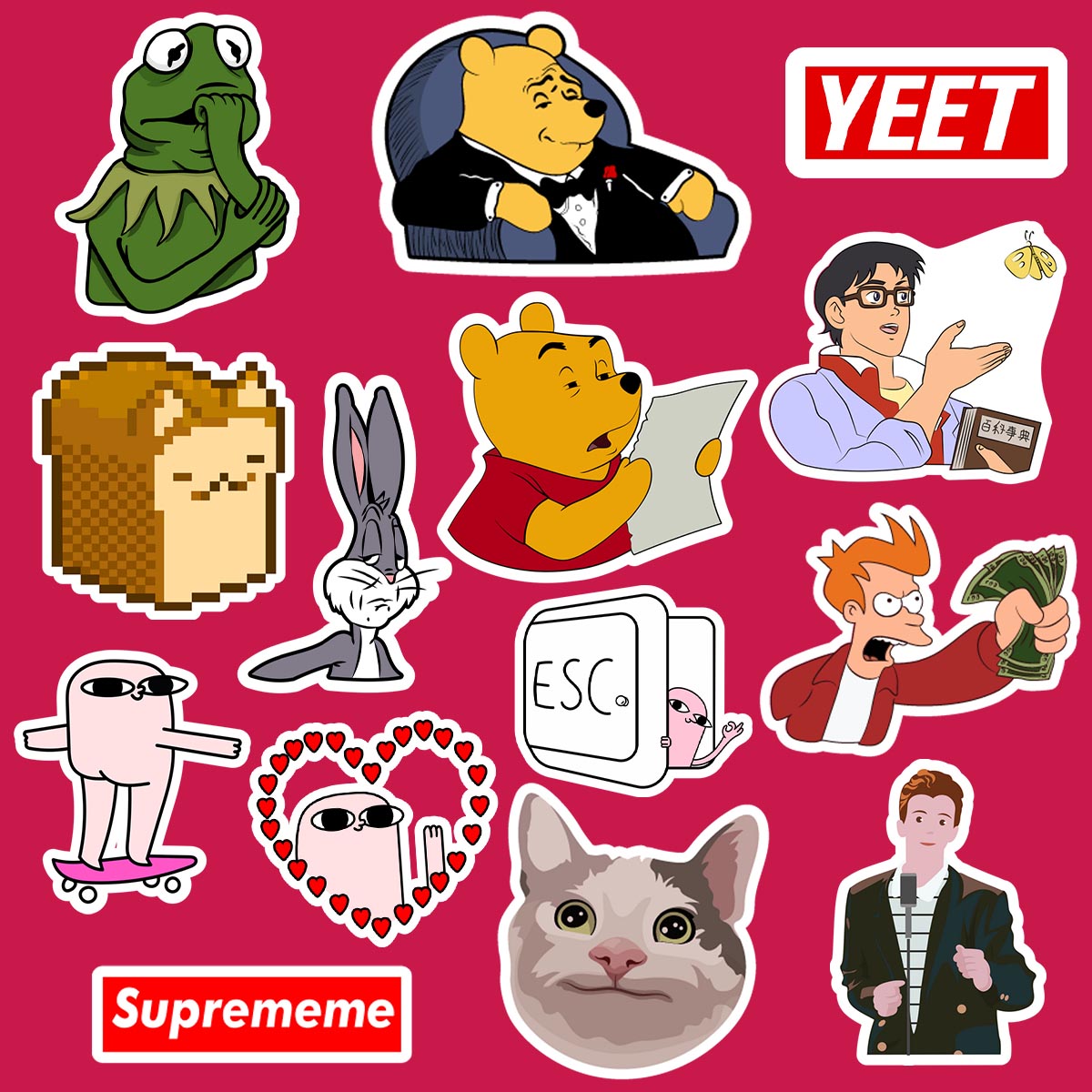 Meme Sticker Pack Of 15 - Set 2