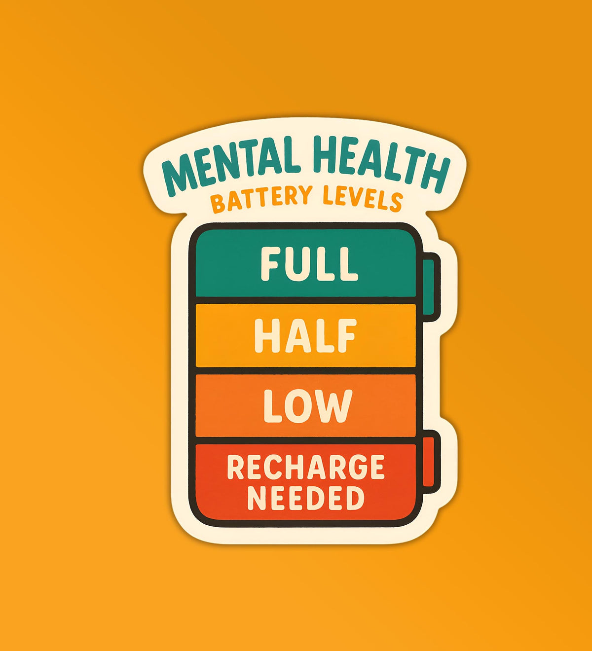 Mental Health Battery Level Sticker