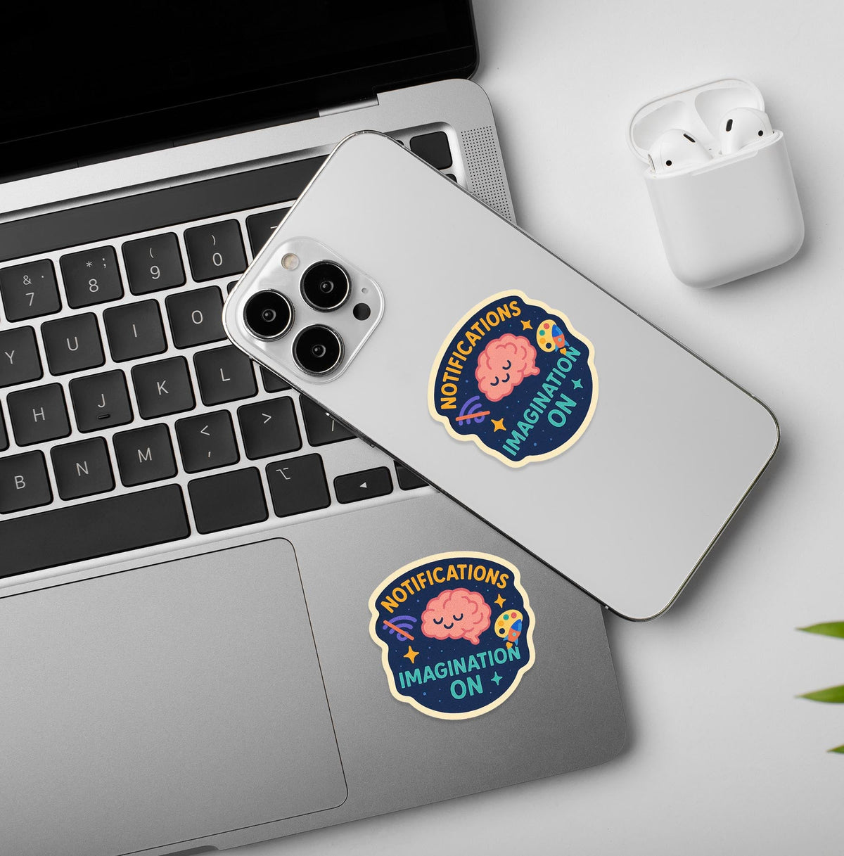 Notifications Off Imagination On Sticker