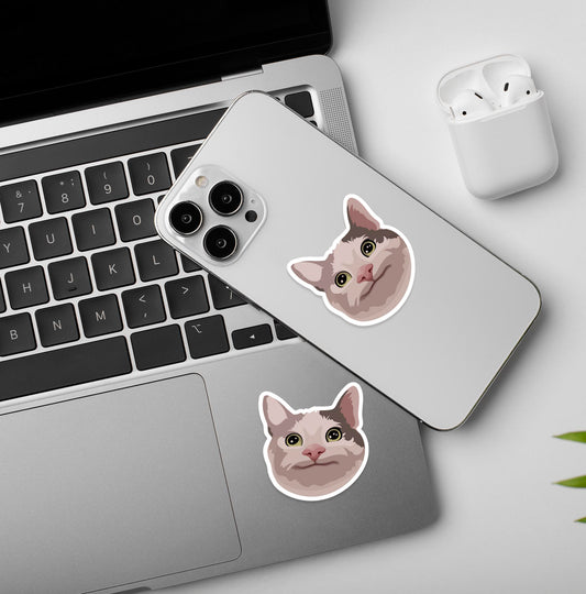 Polite Cat Meme - Vinyl Laptop / Mobile Sticker