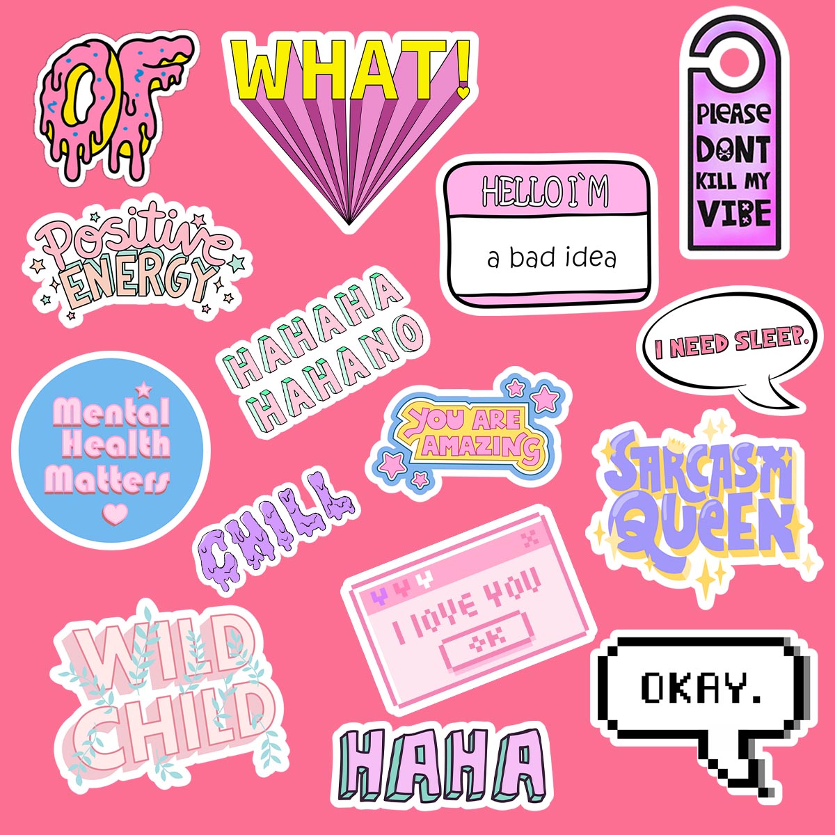 The Pink Elegance Sticker Pack Of 15