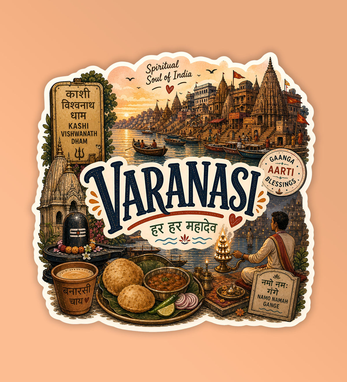 Varanasi - Indian City Laptop / Phone Stickers